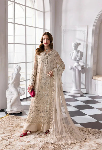 ALLY's Maria B Inspired | Embroidered Chiffon Pakistani Suit Readymade Womenswear Formal Traditional | AL510