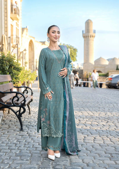 ALLY’s ‘Baku’ | Embroidered Linen Pakistani Mother & Daughter Readymade  | AL503