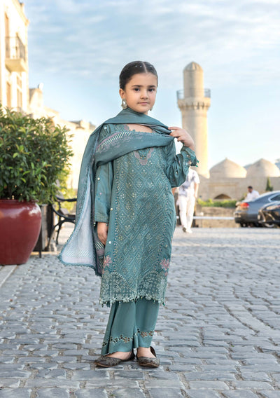 ALLY’s ‘Baku’ | Embroidered Linen Pakistani Mother & Daughter Readymade  | AL503