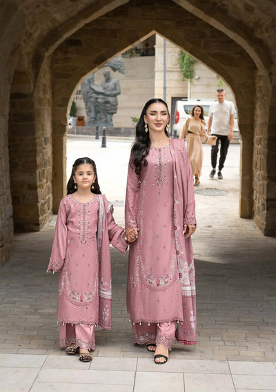 ALLY’s ‘Baku’ | Embroidered Linen Pakistani Mother & Daughter Readymade  | AL506