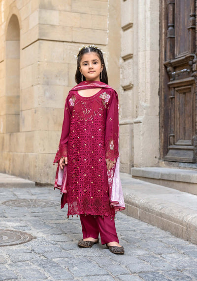 ALLY’s ‘Baku’ | Embroidered Linen Pakistani Mother & Daughter Readymade  | AL507