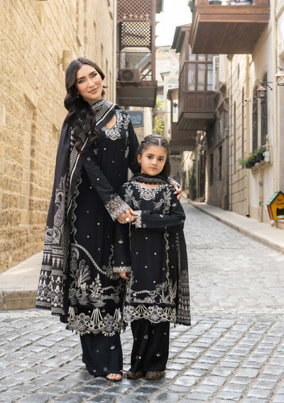 ALLY’s ‘Baku’ | Embroidered Linen Pakistani Mother & Daughter Readymade  | AL508