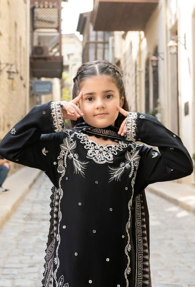 ALLY’s ‘Baku’ | Embroidered Linen Pakistani Mother & Daughter Readymade  | AL508