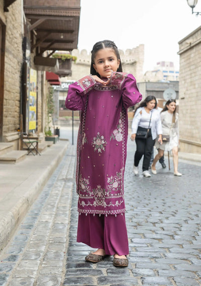 ALLY’s ‘Baku’ | Embroidered Linen Pakistani Mother & Daughter Readymade  | AL509