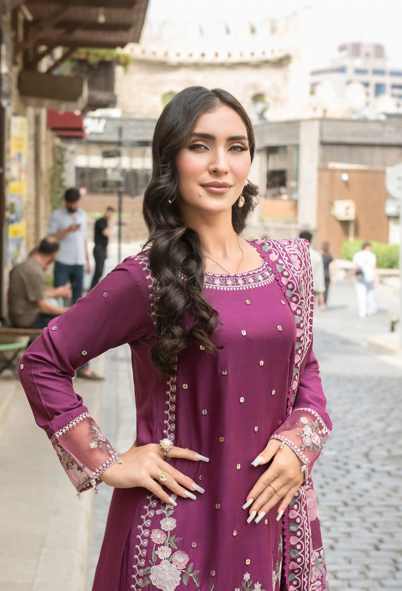 ALLY’s ‘Baku’ | Embroidered Linen Pakistani Mother & Daughter Readymade  | AL509