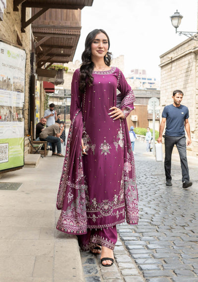 ALLY’s ‘Baku’ | Embroidered Linen Pakistani Mother & Daughter Readymade  | AL509