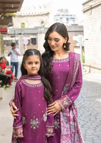 ALLY’s ‘Baku’ | Embroidered Linen Pakistani Mother & Daughter Readymade  | AL509