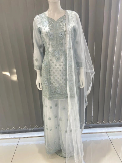 ASHA | Embroidered Hand Work Mother & Daughter Ready To Wear Blue | AS83