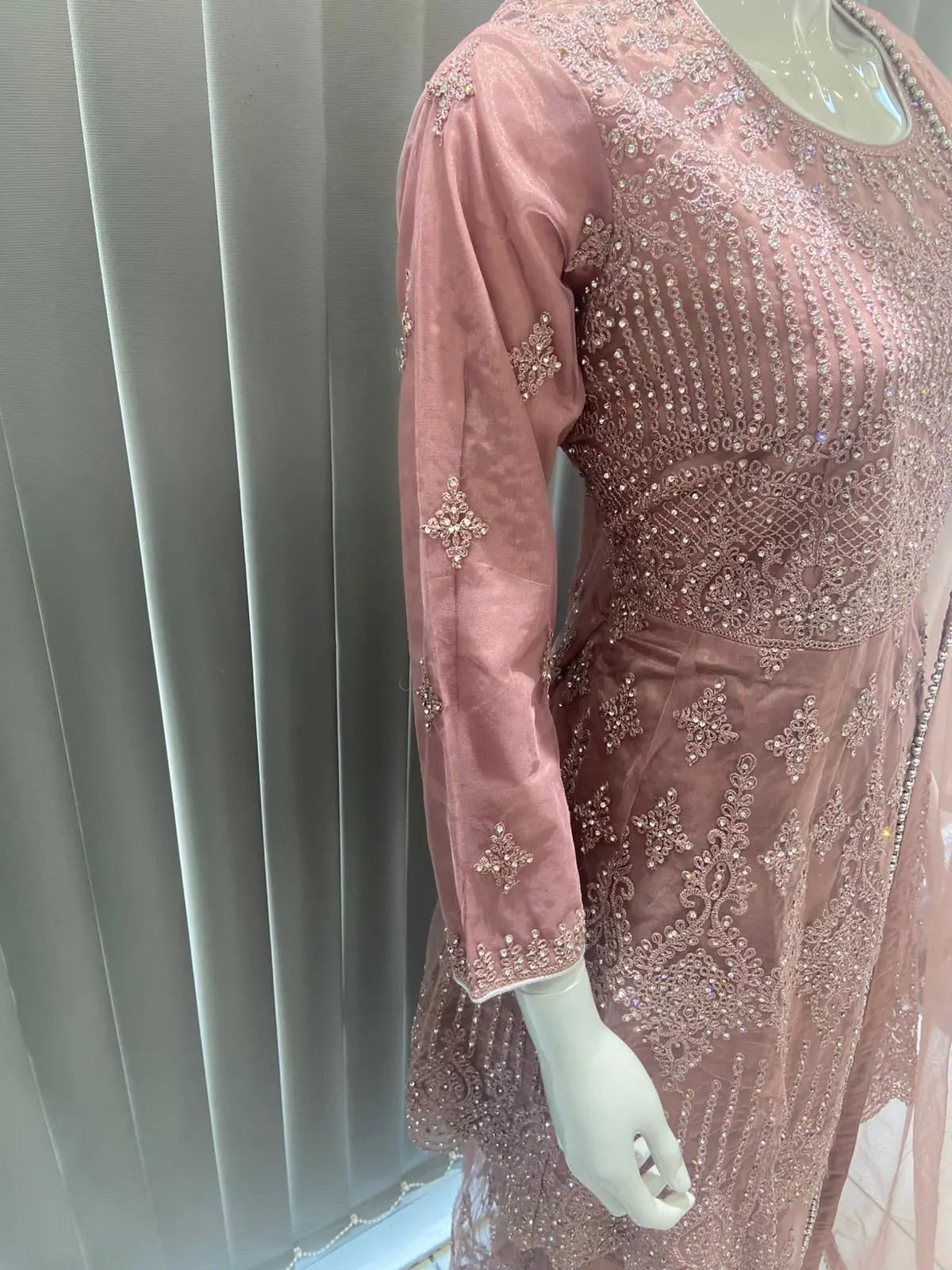 ASHA | Embroidered Hand Work Mother & Daughter Ready To Wear Pink | AS84