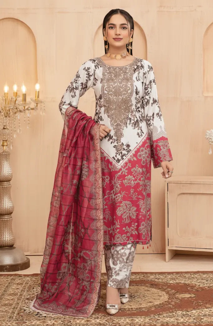 ASHYANA Vol 32 | Embroidered Linen 3pc Readymade | ARM01 (2 Colours)
