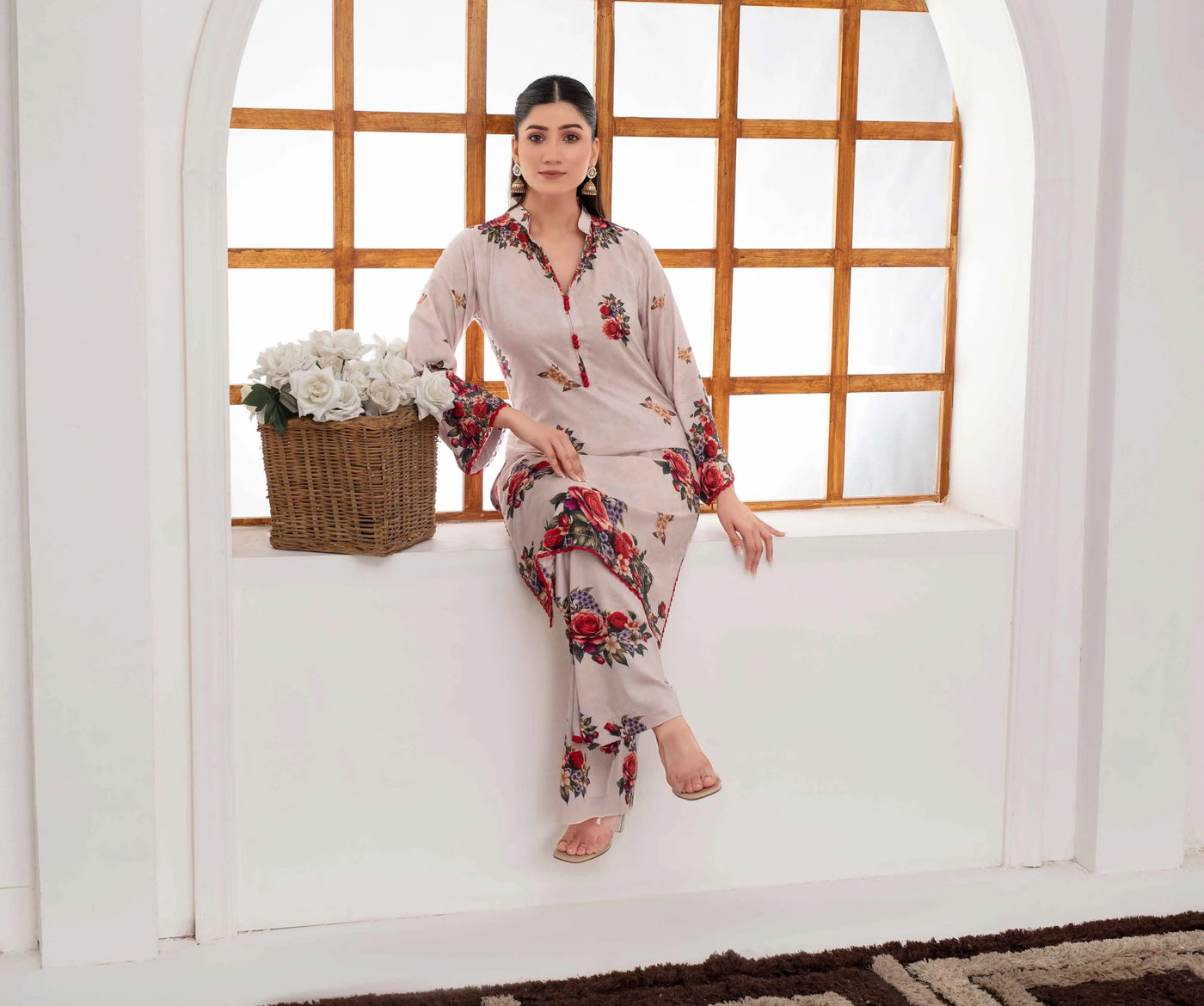 ASHYANA Vol 36 | Printed Linen Co ord 2pc Pakistani Readymade Womenswear  | ARQ04 Ashyana