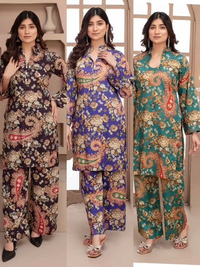ASHYANA Vol 37 | Printed Linen Co ord 2pc Pakistani Readymade Womenswear  | ARR01 (3 Colours) Ashyana