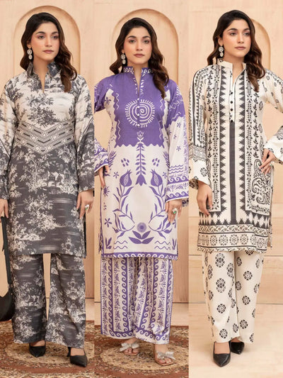 ASHYANA Vol 38 | Printed Dhanak Co ord 2pc Pakistani Readymade Womenswear  | ARS01 (3 Designs)