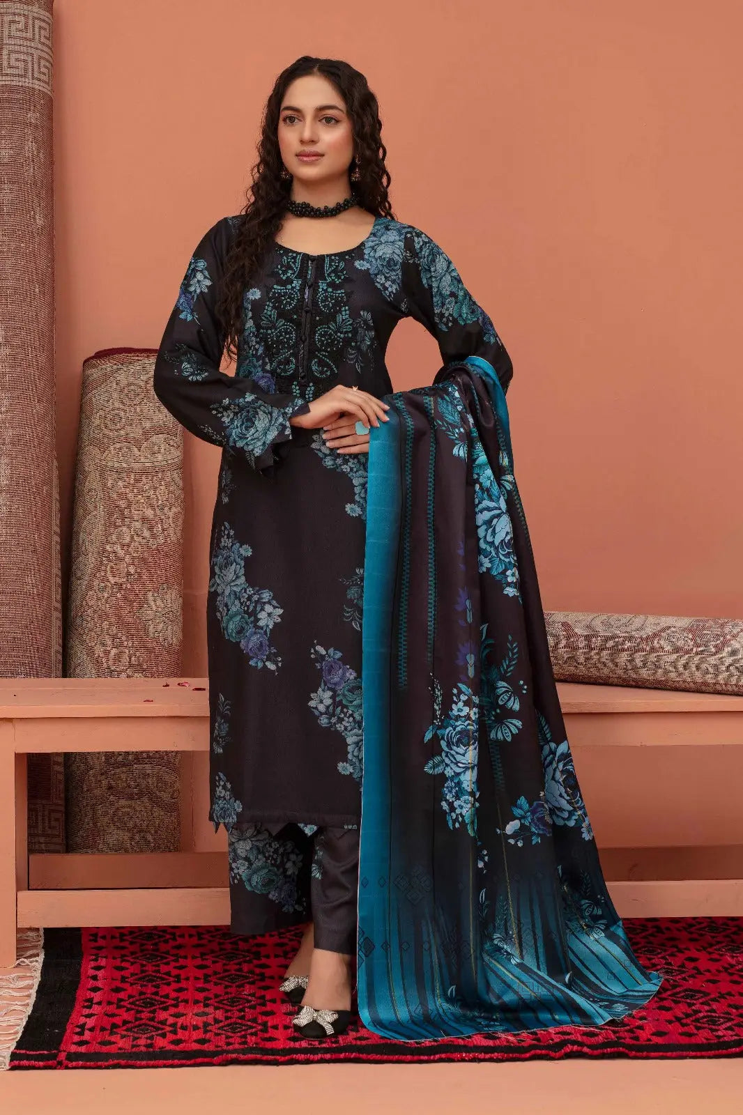 ASHYANA Vol 39 | Embroidered Dhanak 3pc Pakistani Readymade Womenswear  | ART01 (3 Designs) Ashyana