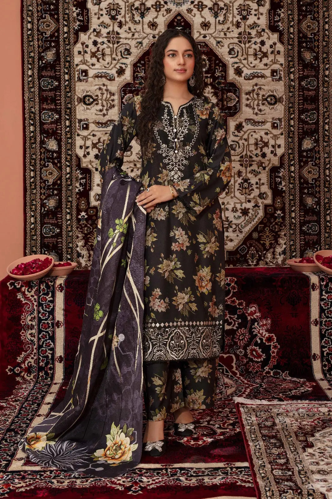 ASHYANA Vol 39 | Embroidered Dhanak 3pc Pakistani Readymade Womenswear  | ART02 (3 Designs) Ashyana