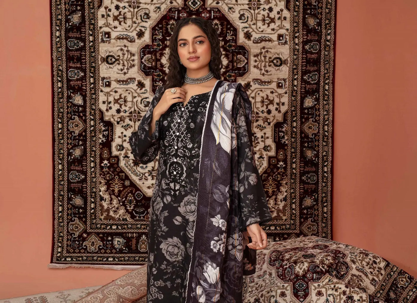 ASHYANA Vol 39 | Embroidered Dhanak 3pc Pakistani Readymade Womenswear  | ART02 (3 Designs) Ashyana