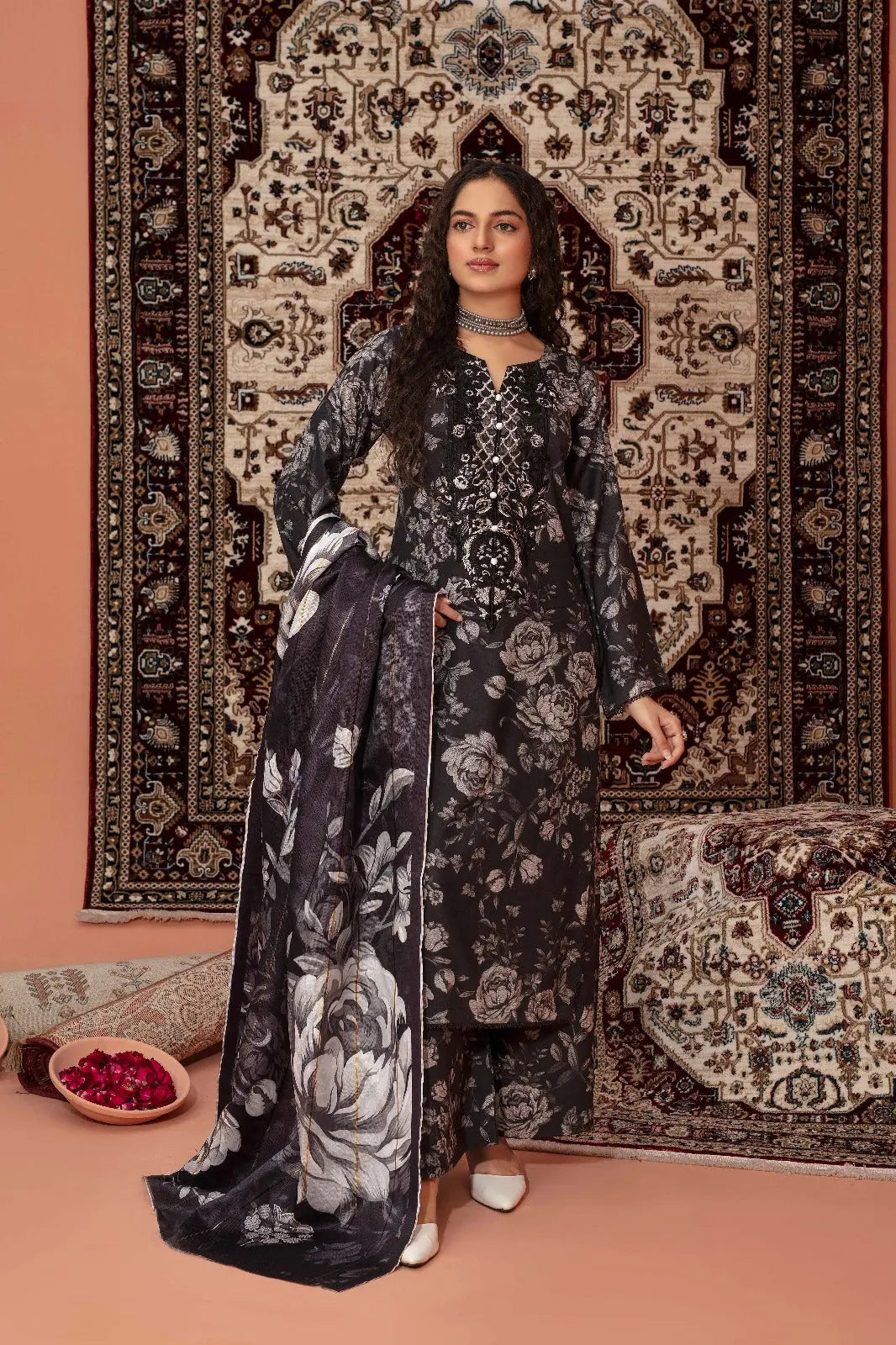 ASHYANA Vol 39 | Embroidered Dhanak 3pc Pakistani Readymade Womenswear  | ART02 (3 Designs) Ashyana