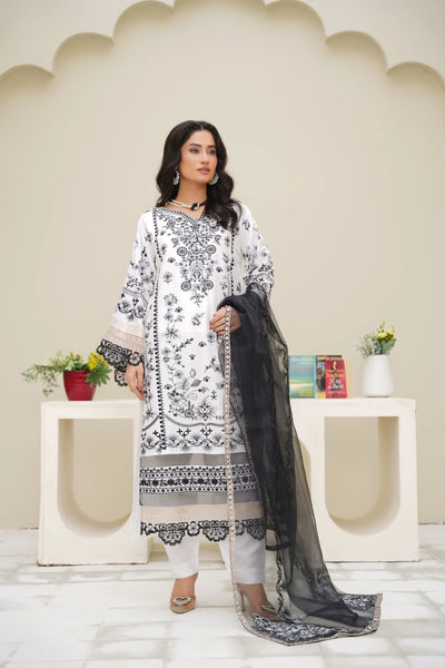 Aiz | Embroidered Stone Linen 3pc Readymade Womenswear Traditional | ANZ003 Aiz