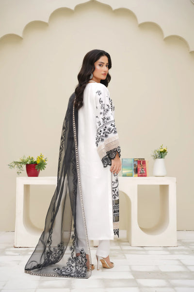 Aiz | Embroidered Stone Linen 3pc Readymade Womenswear Traditional | ANZ003 Aiz