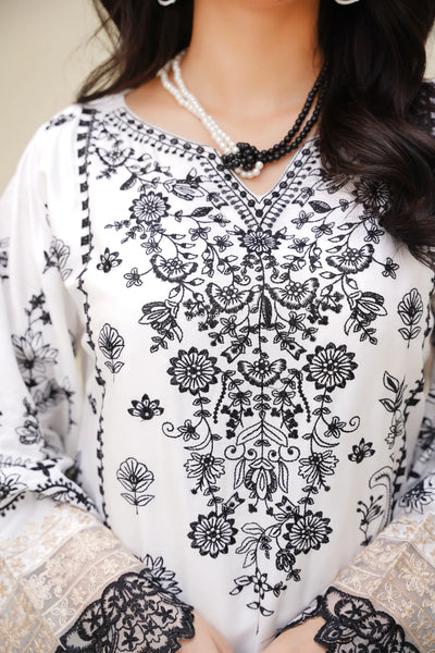 Aiz | Embroidered Stone Linen 3pc Readymade Womenswear Traditional | ANZ003 Aiz