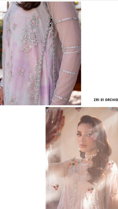 ZARIF ‘Iris’ | Embroidered Net Readymade | ZRI-01