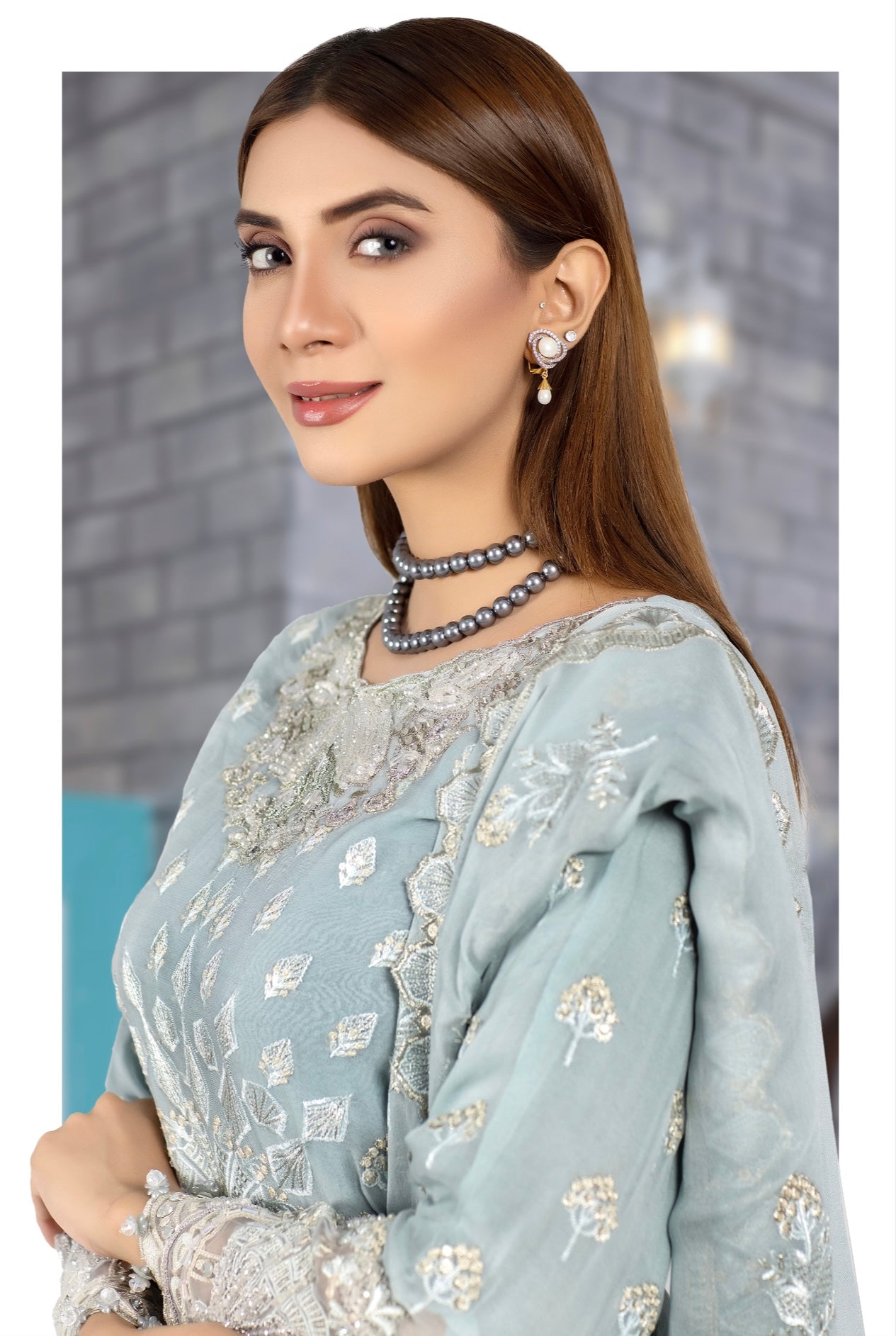 SIMRANS ‘Erica’ | Embroidered Chiffon Readymade | SM644