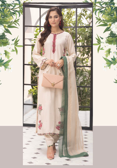 SIMRANS ‘Amelia’ | Embroidered Luxury Linen Readymade | SM702