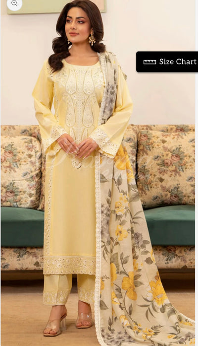 KARMA ‘Kayseria Vol 1’ | Embroidered Cotton Readymade | KC-1417 (Yellow)