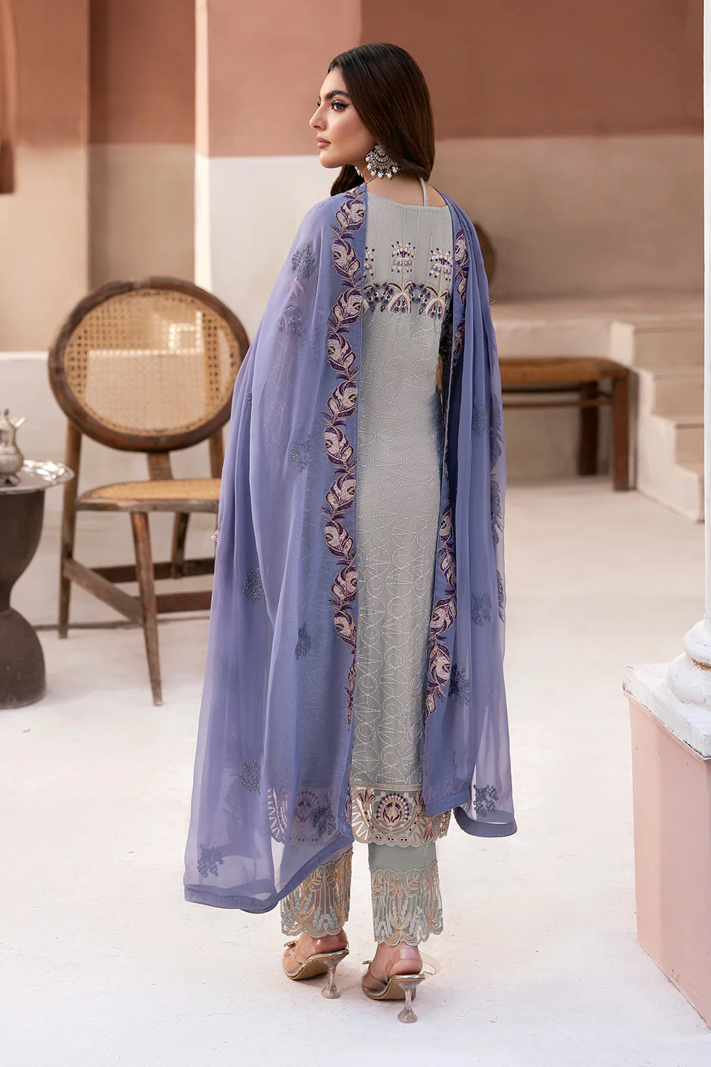 RAMSHA ‘Arzoo’ | Embroidered Chiffon Readymade | U102