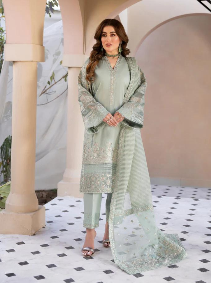 KARMA Collection | Embroidered Cotton Ready To Wear | KMA-1337 (Green)