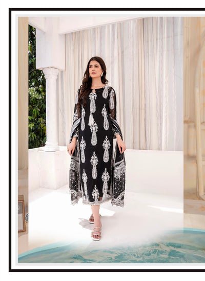 SOFIA KHAS ‘Jaan-e-Adaa’ | Embroidered Chiffon Readymade | JS160 (Black)