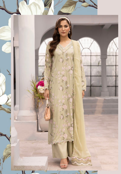 SIMRANS ‘Amelia’ | Embroidered Luxury Linen Readymade | SM701