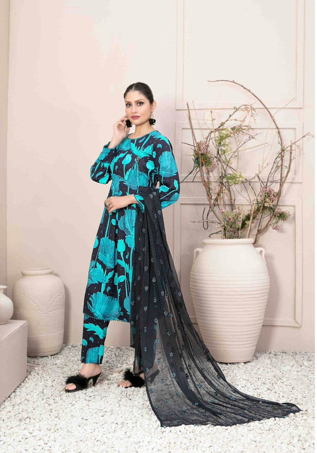 TAWAKKAL ‘Lida Vol 3’ | Staple Digital Print Linen Readymade | D9906