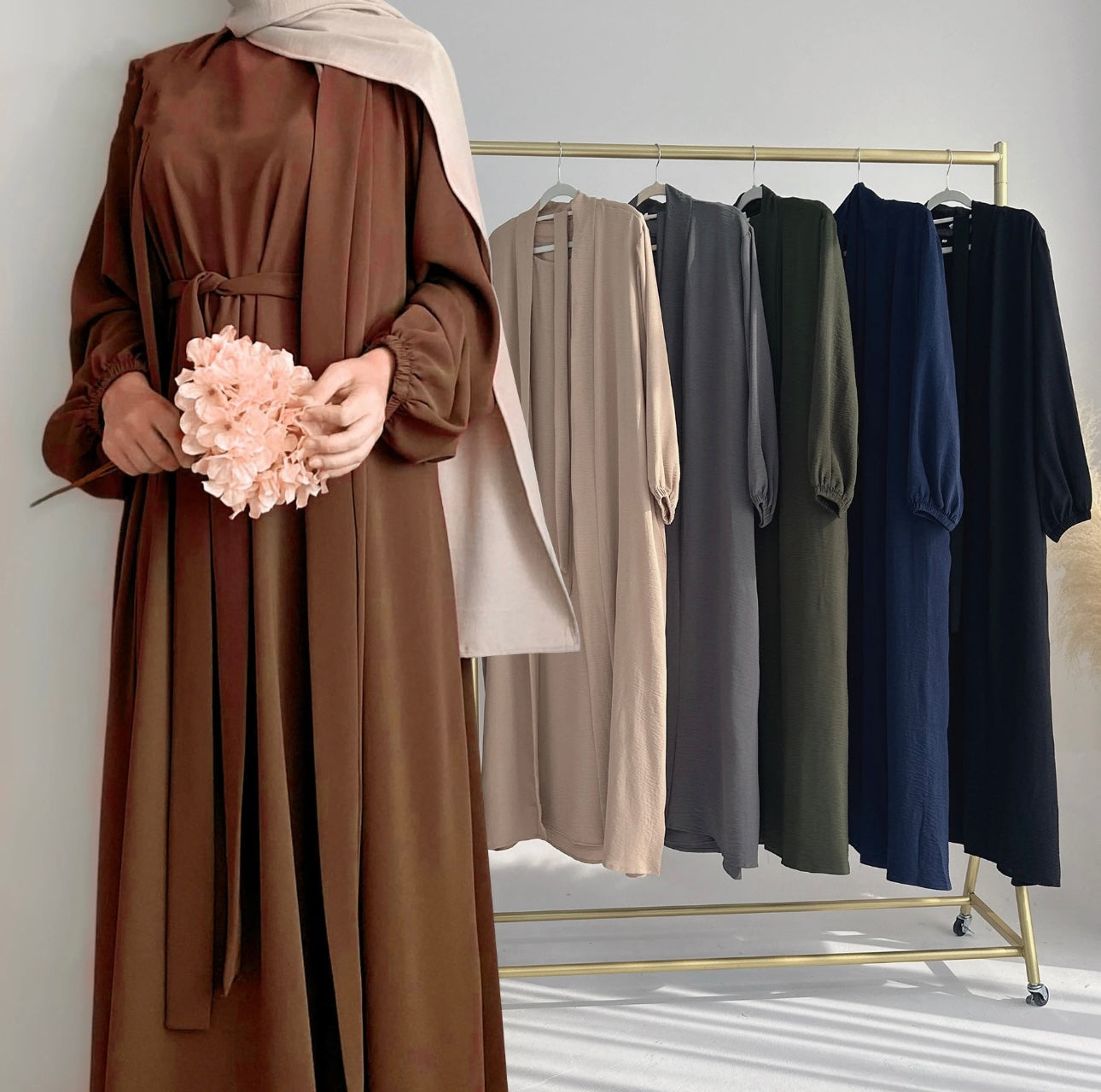 AMIRA Abaya | Solid Colour Simple Plain Islamic Muslim Clothing Adults Breathable | AA001 (6 Colours)