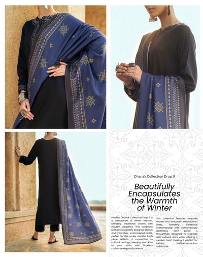 Casuallite ‘Perchai’ | Luxury Embroidered Dhanak Readymade | HT249