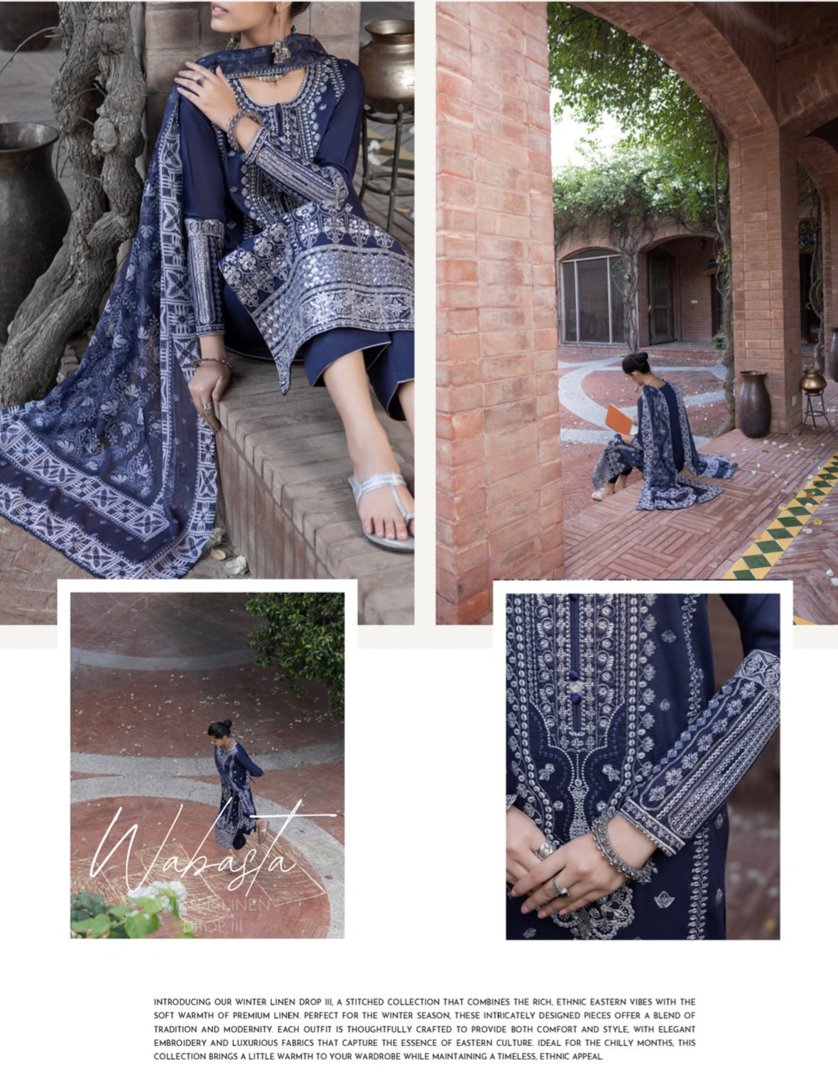 Casuallite ‘Wabasta’ | Luxury Embroidered Linen Readymade | HT234