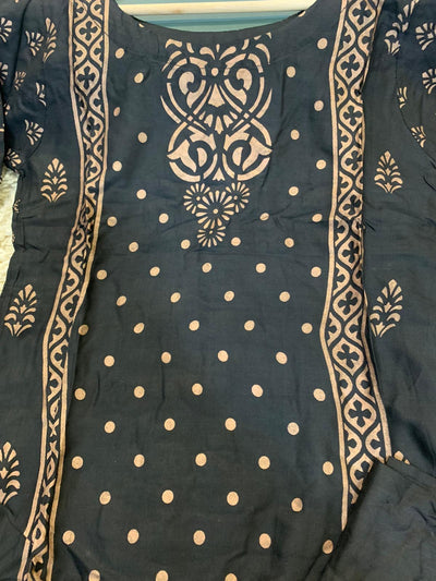 S Creations | Linen Printed 2pc Readymade | SC114 (Black & Brown)