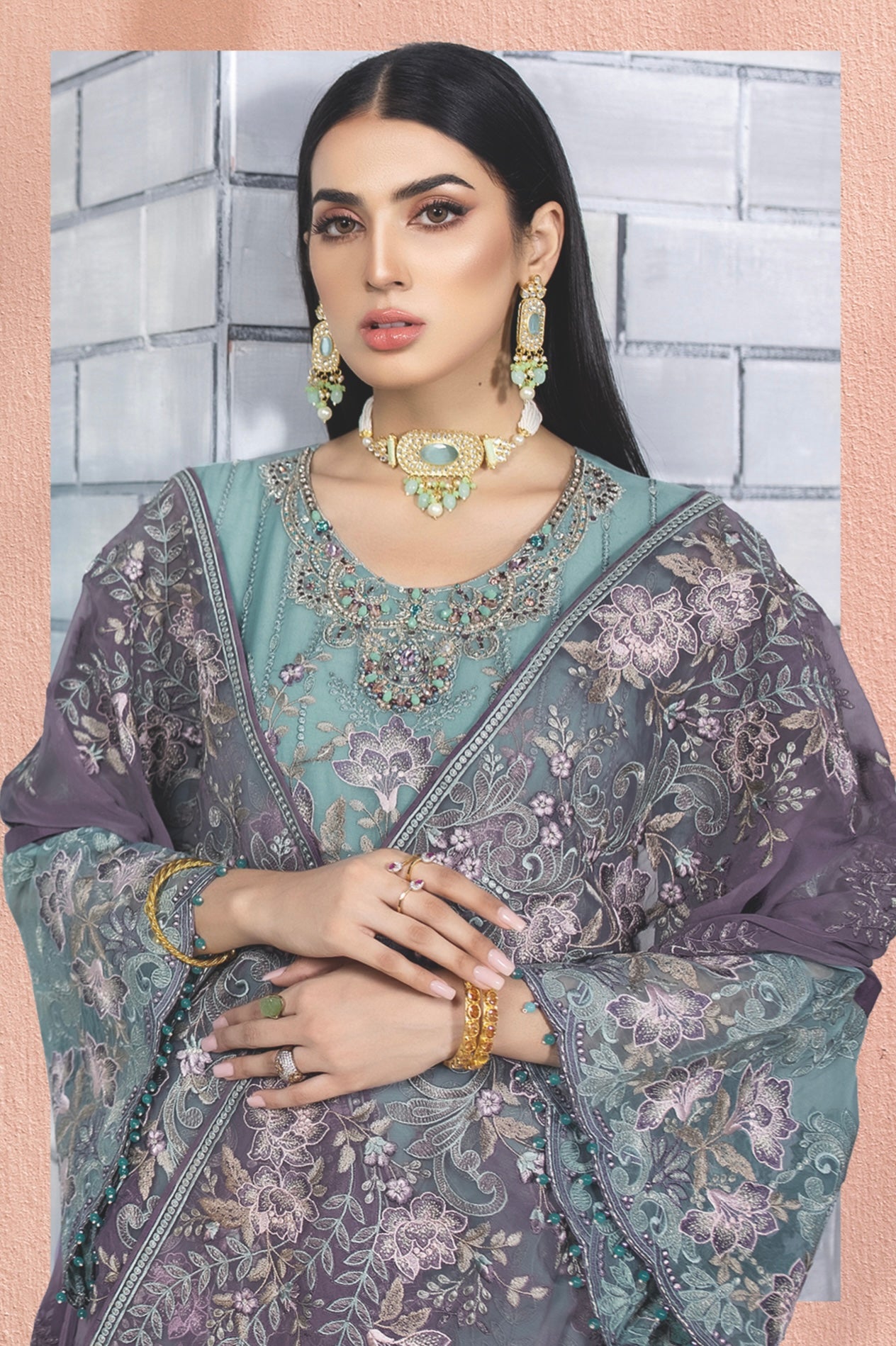 SIMRANS ‘Erica’ | Embroidered Chiffon Readymade | SM643