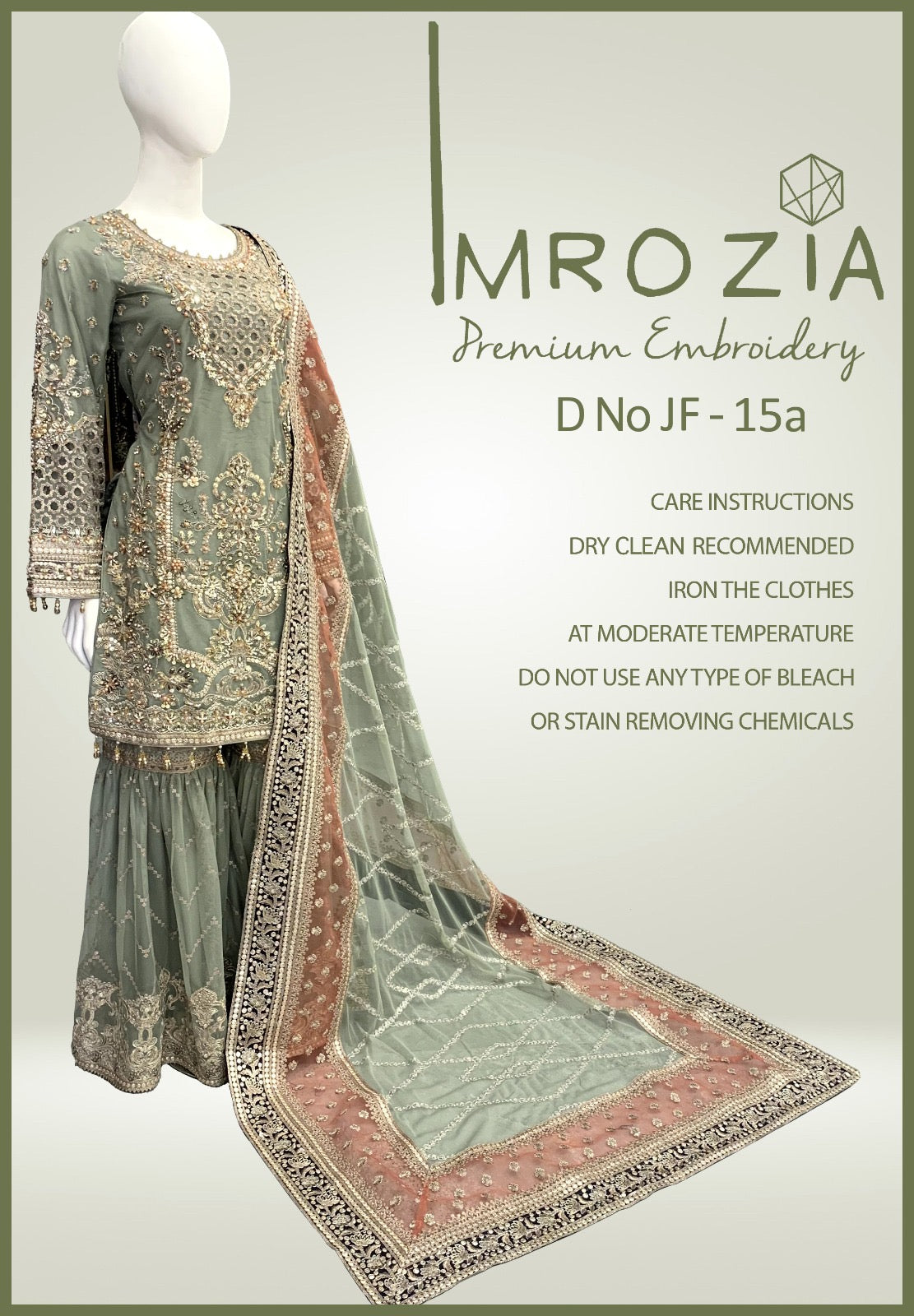 IMROZIA PREMIUM | Embroidered Net Readymade | DF-15A