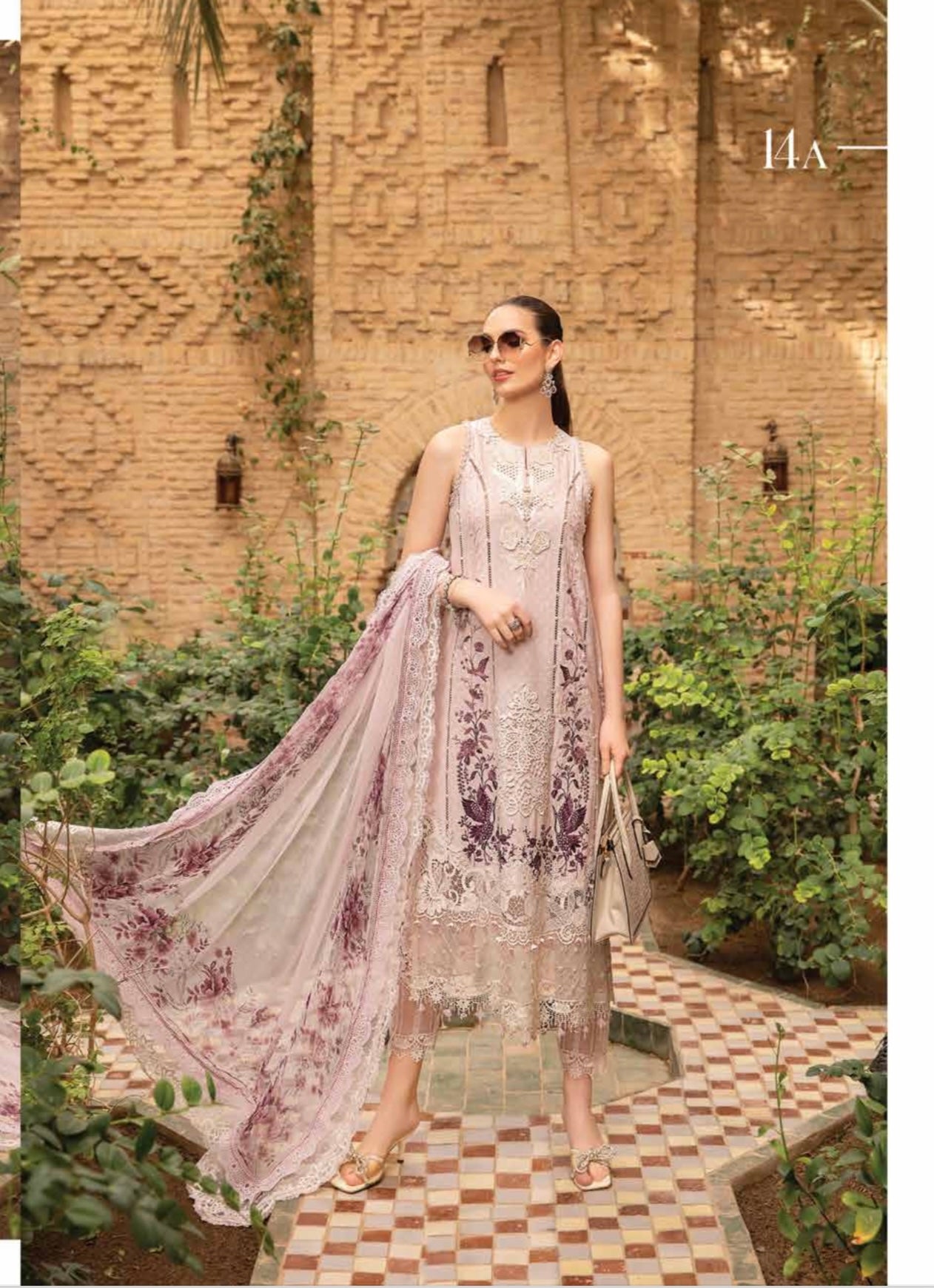 Maria B Inspired | Embroidered Cotton Readymade  | HT309 (Lilac)