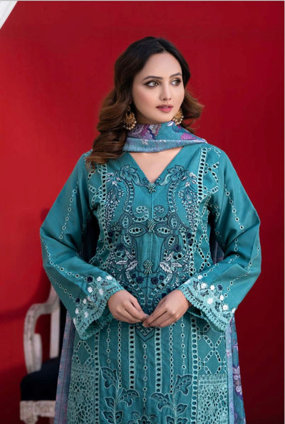 RANGZ ‘Mariya’ | Embroidered Linenkari Readymade | RGZ044