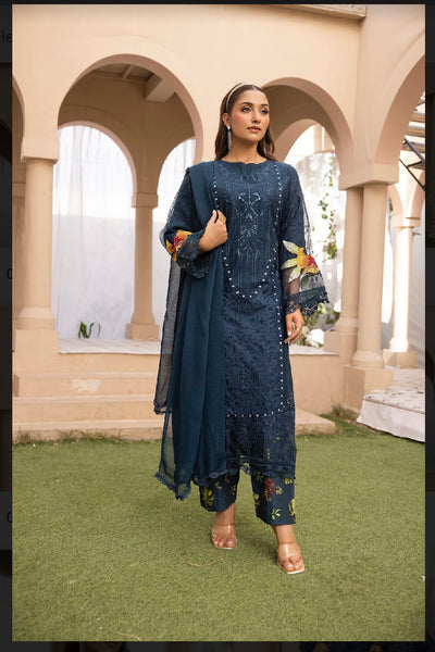 SIMRANS ‘Maria B Inspired’ | Embroidered Cotton Mother & Daughter Readymade | SM602 (Blue)