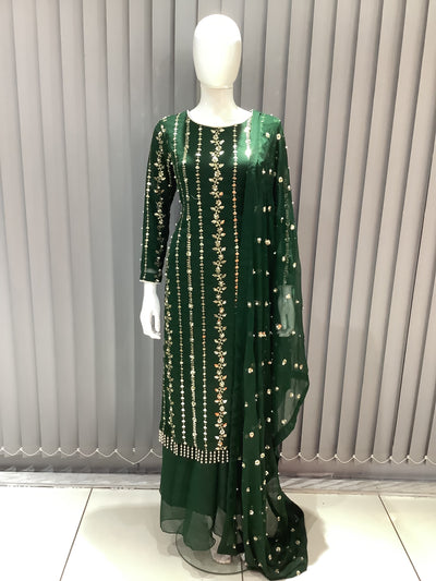 S Creations | Embroidered Chiffon Mother & Daughter Readymade | SC084