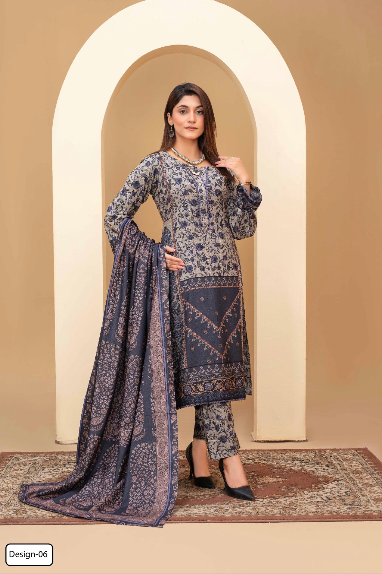 ASHYANA ‘Vol 20’ | Embroidered Dhanak 3pc Readymade  | ARC06