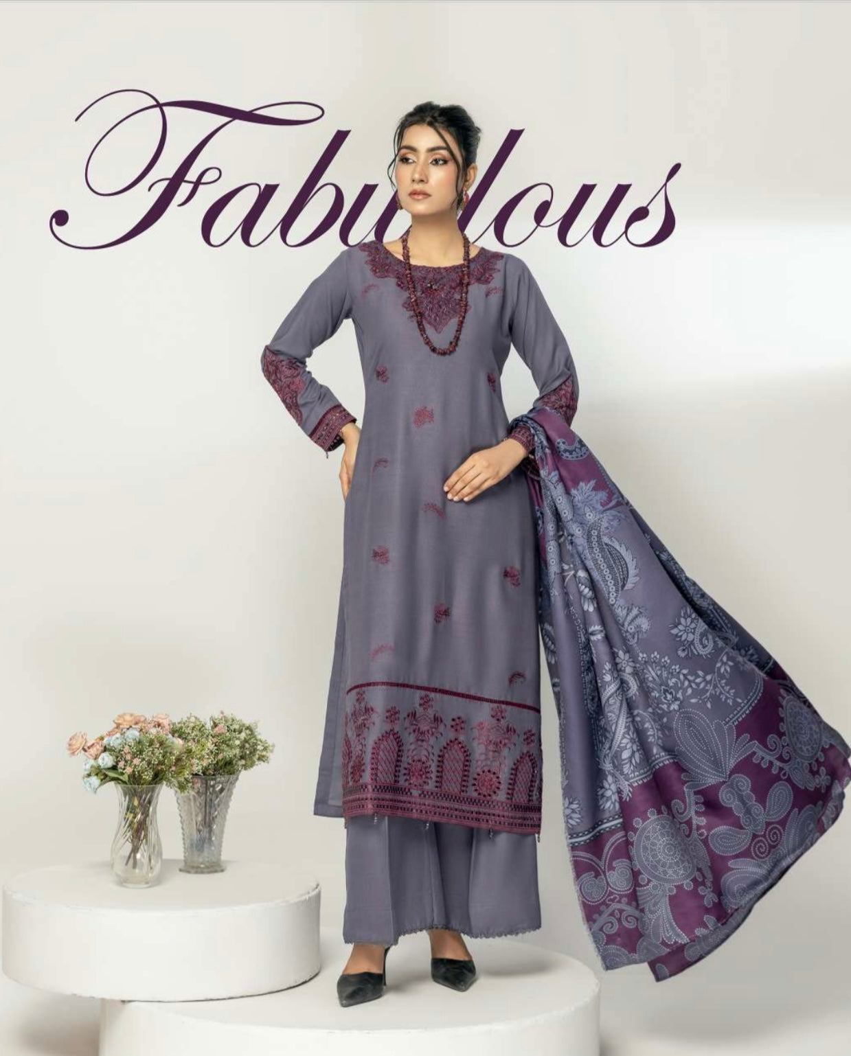 SIMRANS ‘Alpine Winter Luxe’ | Embroidered Alpine Readymade | SM737