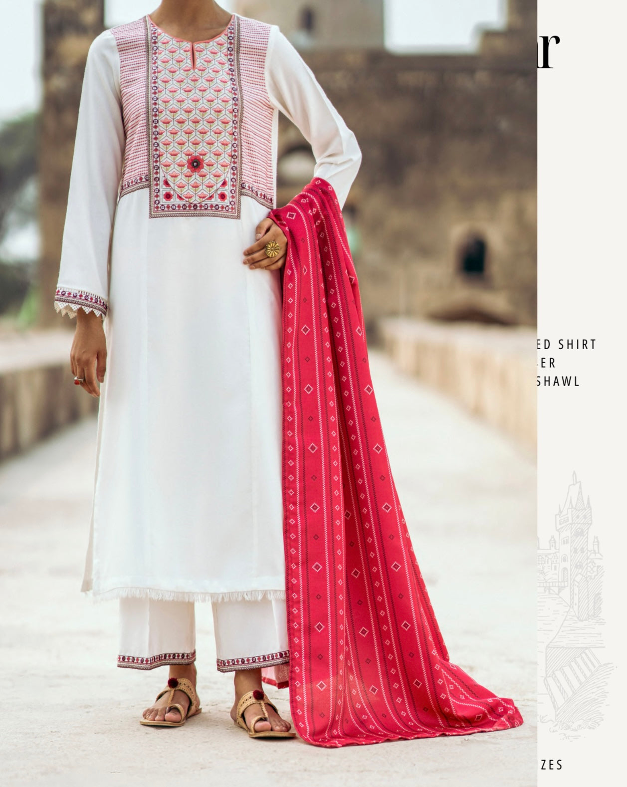 Casuallite ‘Dayaar’ | Luxury Embroidered Dhanak Readymade | HT239