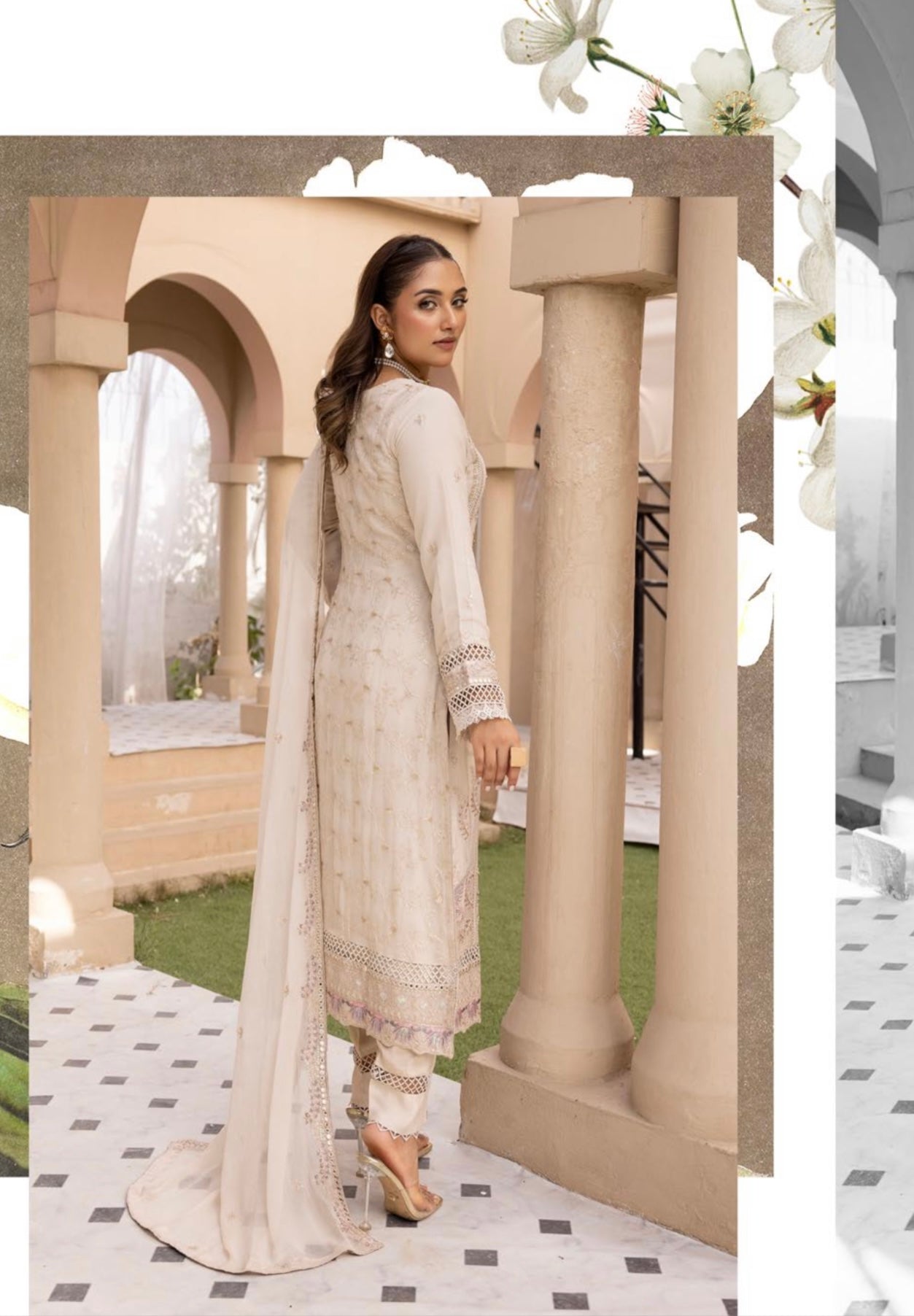 SIMRANS ‘Agha Noor Inspired’ | Embroidered Chiffon Readymade | SM628