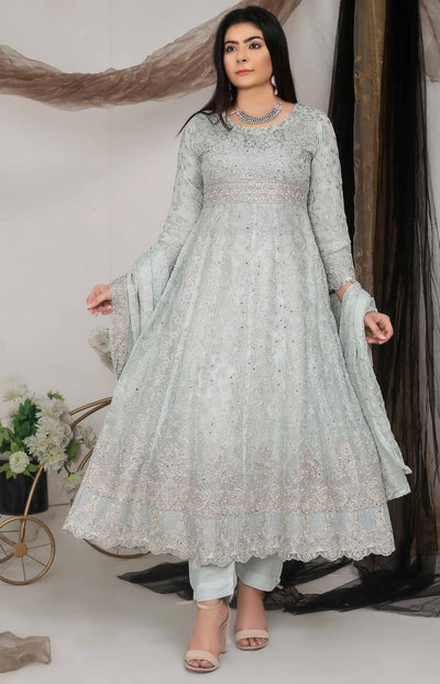 KHADIJAH’S | Chiffon Embroidered Frock Readymade | KJ118