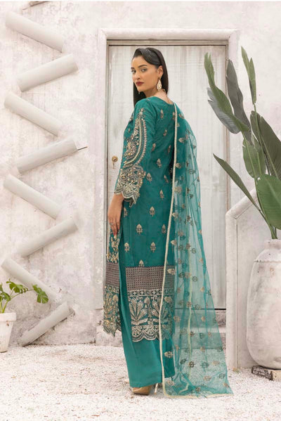 SIMRANS ‘Ivana’ | Embroidered  Net Readymade Wedding Collection| SM660 (Green)