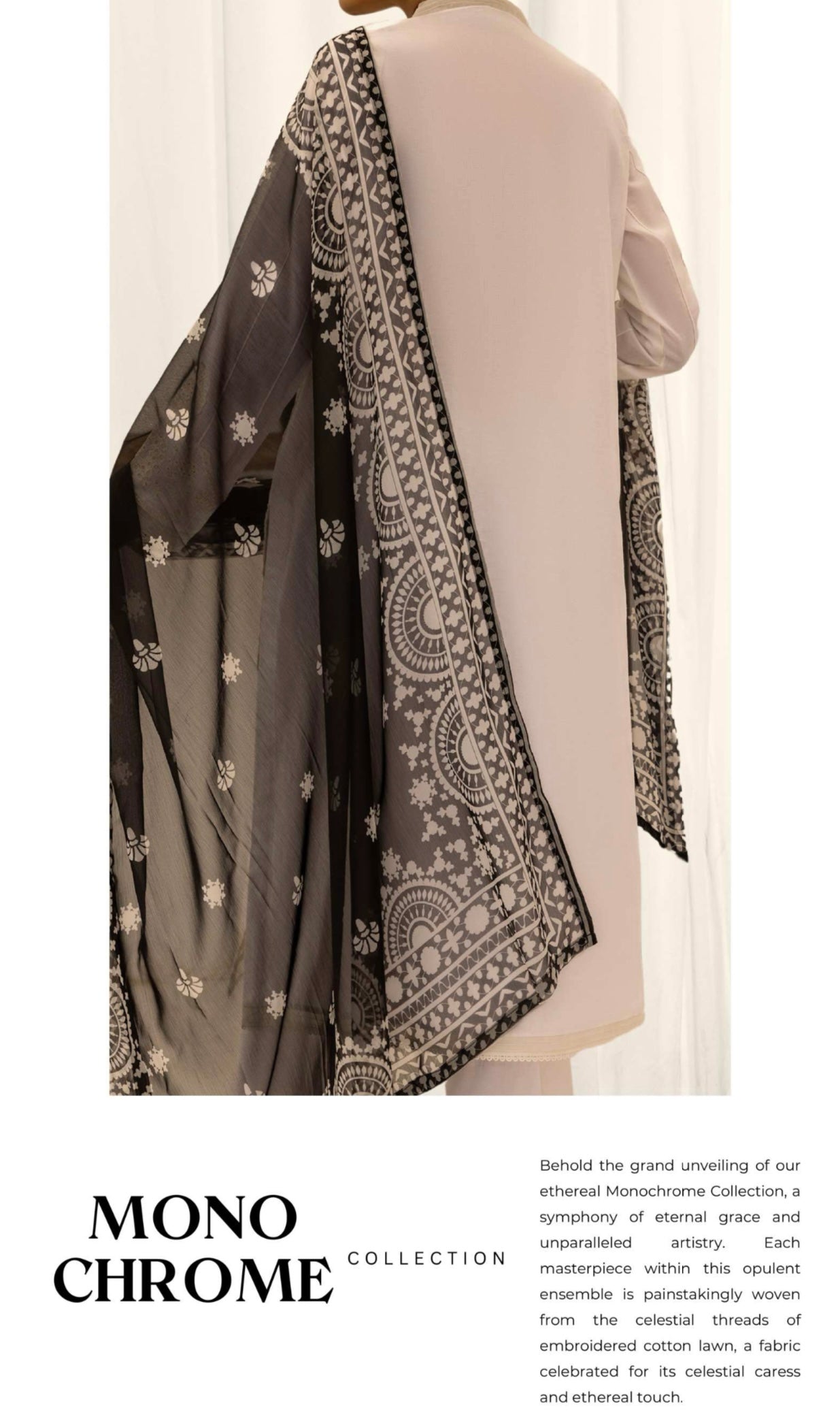 Casual lite ‘Monochrome’ | Luxury Embroidered Cotton Readymade | HT210